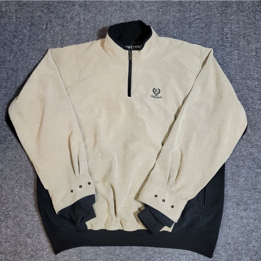 Zero Restriction Men’s XL Golf Pullover Windstopper Quarter Zip Cream USA Made.
